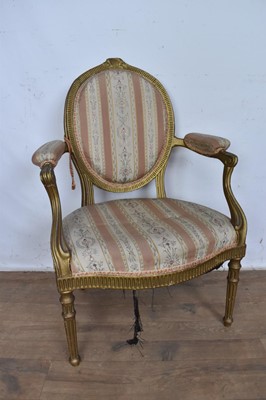 Lot 1275 - George III English giltwood armchair