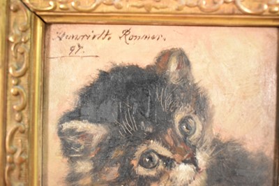 Lot 1303 - Henriëtte Ronner-Knip (1821-1909) oil on panel, study of a kitten, signed and dated '97, 11.5cm x 10cm, in gilt frame