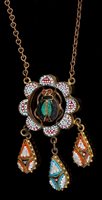 Lot 732 - Italian micromosaic pendant necklace with...