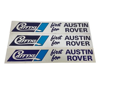 Lot 71 - Three 1980's Austin Rover 'Caffyns first for Austin Rover' magnetic signs, each 70 x 11.7cm.