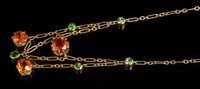 Lot 734 - Edwardian demantoid and hessonite garnet...