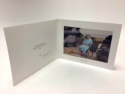 Lot 59 - H.M. Queen Elizabeth The Queen Mother, signed 2001 Christmas card ( the last Christmas card Her Majesty sent before her death in 2002) with gilt embossed crown to cover, colour photograph of Her...