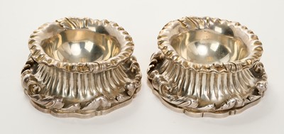 Lot 219 - Pair of fine George IV silver salts