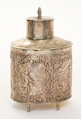 Lot 221 - 19th century Dutch silver tea caddy