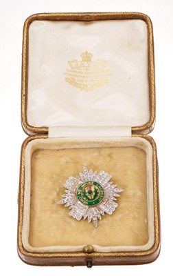 Lot 5 - The Scots Guards, fine two colour gold, enamel and diamond set brooch