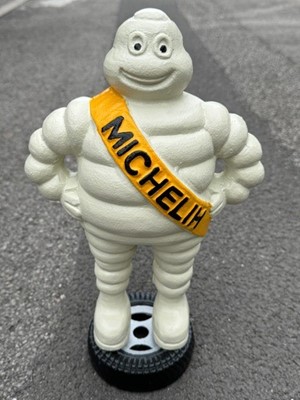 Lot 69 - Reproduction cast aluminium model of Mr Bibendum (The Michelin man), 33cm in overall height.