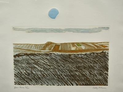 Lot 911 - *Sally McLaren (b.1936) limited edition etching - Blue Moon, signed and numbered 6/100, in glazed frame