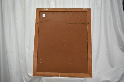 Lot 914 - Nell Todd (1909-1976) oil on board - Abstract Landscape with Buildings, signed, 76cm x 61cm, framed