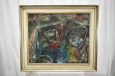 Lot 915 - Nell Todd (1909-1976) oil on board - Abstract, 55cm x 66cm, framed