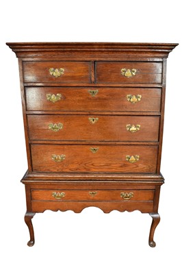 Lot 1150 - Early 18th century oak chest on stand