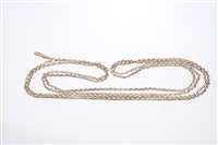 Lot 746 - Victorian rose gold (9ct) guard chain / long...