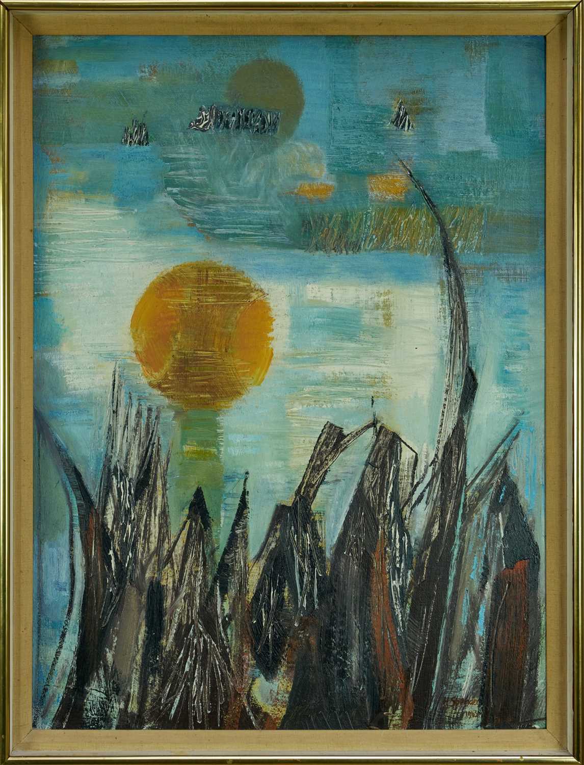 Lot 920 - *Humphrey Spender (1910-2005) oil on board - River Sun, signed and dated 1963, 81cm x 61cm, framed