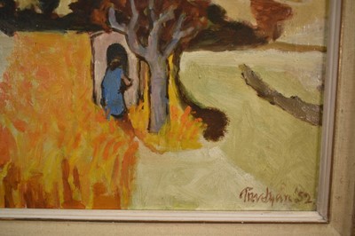 Lot 903 - *Julian Trevelyan (1910-1988) oil on canvas - Near Urbino, signed and dated 1952, 41cm x 51cm, in gilt frame