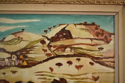 Lot 903 - *Julian Trevelyan (1910-1988) oil on canvas - Near Urbino, signed and dated 1952, 41cm x 51cm, in gilt frame