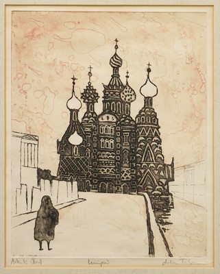 Lot 904 - *Julian Trevelyan (1910-1988) signed etching - Leningrad, Artist's Proof, 49cm x 39cm, in glazed frame