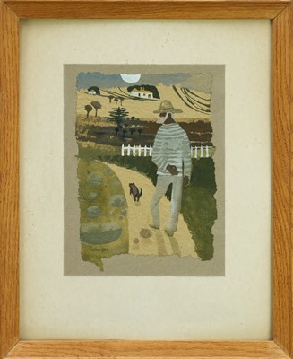 Lot 902 - *Mary Fedden (1915-2012) watercolour - Julian Walking (3), signed and dated 1982, titled verso, 25cm x 18.5cm, in glazed frame