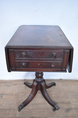 Lot 1160 - 19th century mahogany Pembroke work table, with drop-leaf top