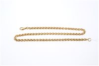 Lot 755 - Gold (18ct) fancy link chain, 41cm