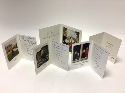 Lot 69 - H.R.H. Princess Alice Duchess of Gloucester, four signed and inscribed 1989s Christmas cards with crowned Royal cypher to covers and colour photographs to the interiors and H.R.H.Prince Richard D...