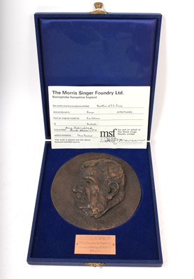 Lot 836 - Leo Solomon bronze limited edition 'Medallion of L.S. Lowry'