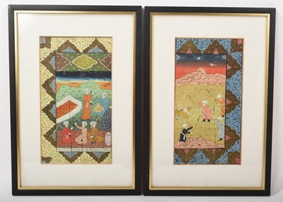 Lot 749 - Pair of Indo-Persian illuminated leafs