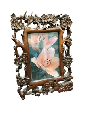 Lot 134 - Chinese carved hardwood picture frame