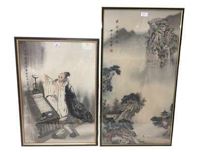 Lot 687 - Two 20th century Chinese watercolours