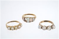 Lot 761 - Victorian pearl five stone ring (pearls not...