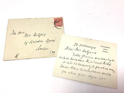 Lot 93 - Field Marshall Lord Frederick Roberts VC (1832-1914) handwritten letter dated 28th October 1914 at the start of the Great War and 18 days before his death on 14th November . The Field Marshall t...