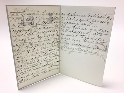 Lot 96 - H.R.H. Princess Mary Adelaide of Cambridge Duchess of Teck (mother of Queen Mary and granddaughter of King George III) , two handwritten letters on White Lodge, Richmond Park headed paper dated...