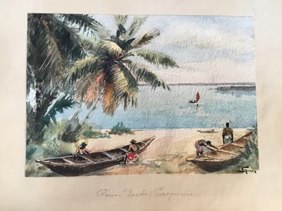Lot 134 - 10 African watercolours, indistinctly signed, various dates 1937, 1944 etc