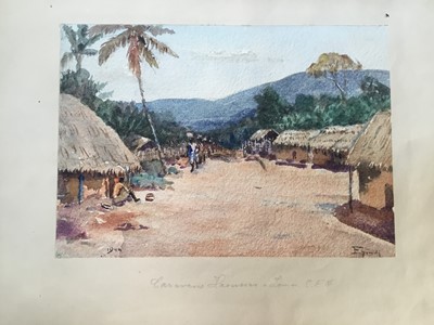 Lot 134 - 10 African watercolours, indistinctly signed, various dates 1937, 1944 etc