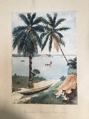 Lot 134 - 10 African watercolours, indistinctly signed, various dates 1937, 1944 etc