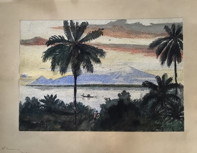 Lot 134 - 10 African watercolours, indistinctly signed, various dates 1937, 1944 etc