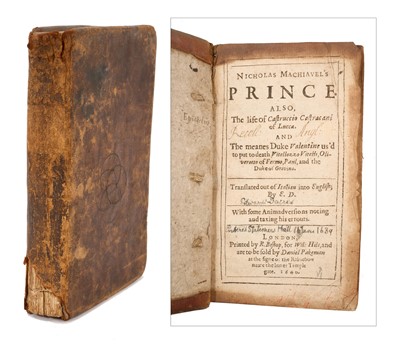 Lot 803 - Machiavelli - The Prince, the first English edition, published London 1640