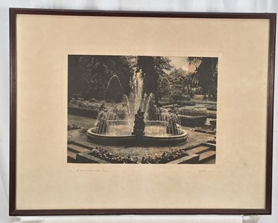 Lot 142 - Jennifer Dickson, three hand-coloured mezzotints & aquatints 'Morning Mist, Isola Bella', 'Dappled Sunlight (Bowood), 'The Cherub, Fountain, Villa Taranto' (3)