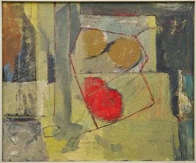 Lot 983 - *Robert Sadler (1909-2001) oil on board - Still life no. 2, artist's stamp verso, 1950s/60s, 63cm x 76cm, framed