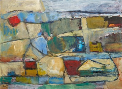 Lot 984 - *Robert Sadler (1909-2001) acrylic on board - Abstract, Untitled, signed, 77cm x 104cm, framed