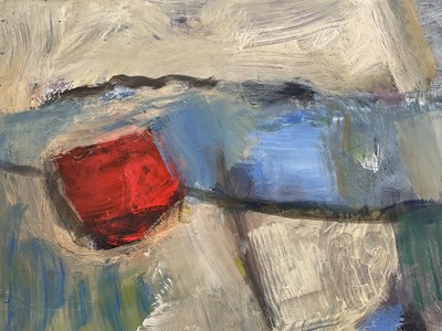 Lot 1179 - *Robert Sadler (1909-2001) acrylic on board - Abstract, Untitled, signed, 77cm x 104cm, framed