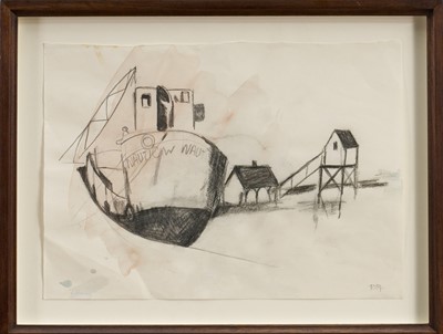 Lot 1014 - *Tessa Newcomb (b.1951) pencil and watercolour - A Boat 'Nautic', initialled and dated '83, 21cm x 29cm, in glazed frame