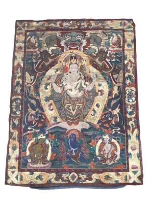 Lot 696 - Antique Tibetan thangka