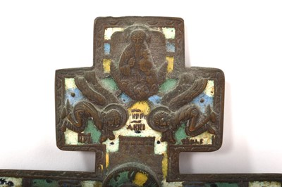 Lot 844 - Antique Russian enamel icon