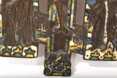 Lot 844 - Antique Russian enamel icon