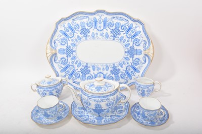 Lot 170 - Royal Crown Derby tea for two set with tray decorated in blue and white