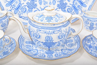 Lot 170 - Royal Crown Derby tea for two set with tray decorated in blue and white