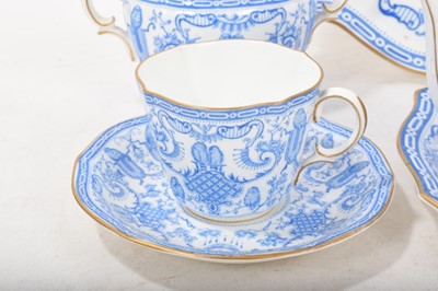 Lot 170 - Royal Crown Derby tea for two set with tray decorated in blue and white