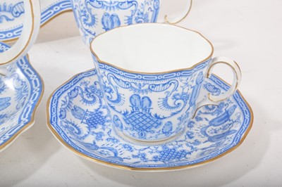 Lot 170 - Royal Crown Derby tea for two set with tray decorated in blue and white