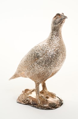 Lot 246 - Filled silver model of grouse