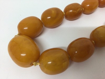 Lot 437 - Vintage amber bead necklace
