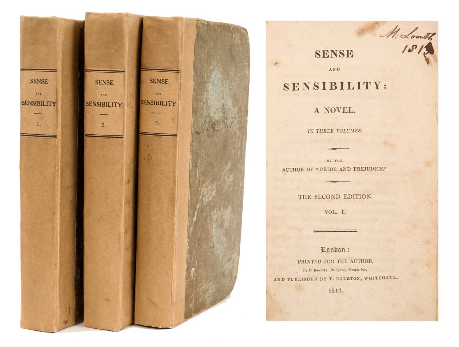 Lot 737 - Jane Austen - Sense and Sensibility, 1813, 2nd edition, in three volumes